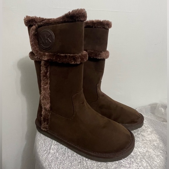 Michael Kors Alina Faux Fur Suede Boots – Brown (Size 5/ EU 36)(B42)✨